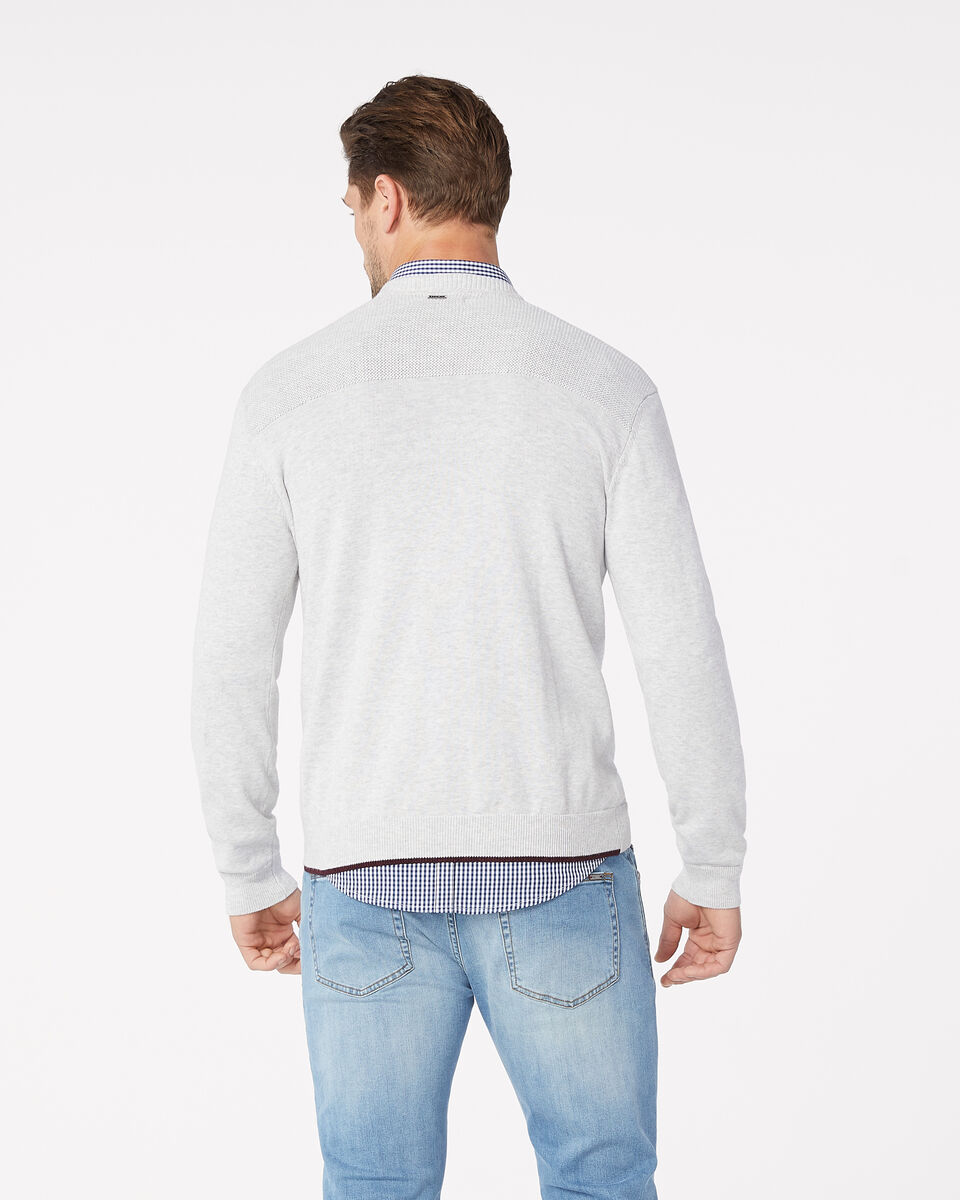 Penrose V Neck Jumper, Light Grey, hi-res